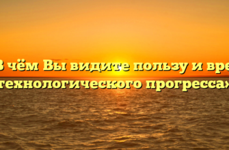 «В чём Вы видите пользу и вред технологического прогресса»
