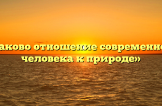 «Каково отношение современного человека к природе»