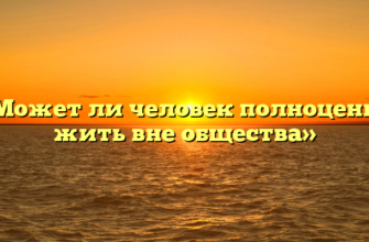 «Может ли человек полноценно жить вне общества»