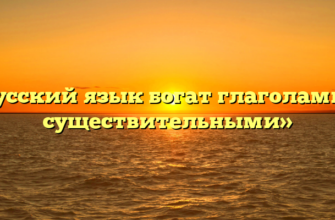 «Русский язык богат глаголами и существительными»