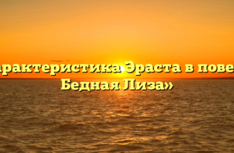 «Характеристика Эраста в повести Бедная Лиза»