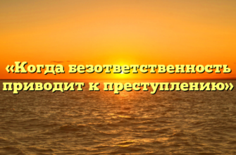 «Когда безответственность приводит к преступлению»