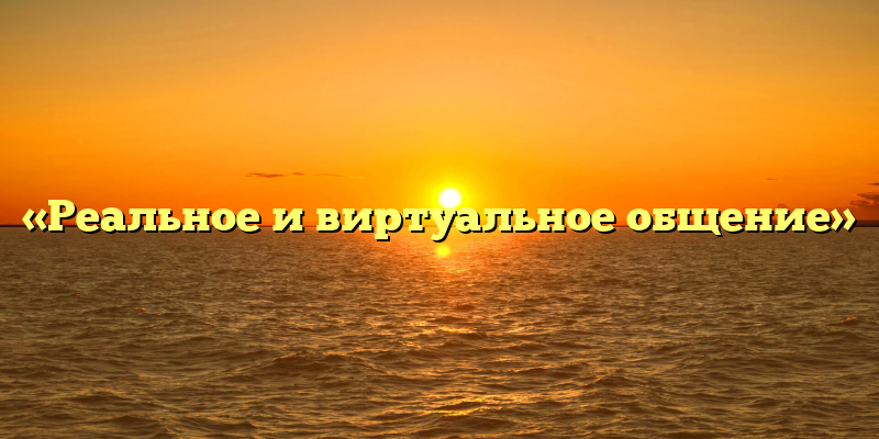 «Реальное и виртуальное общение»