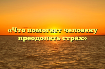 «Что помогает человеку преодолеть страх»