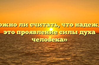 «Можно ли считать, что надежда – это проявление силы духа человека»