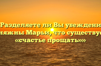 «Разделяете ли Вы убеждение княжны Марьи, что существует «счастье прощать»»