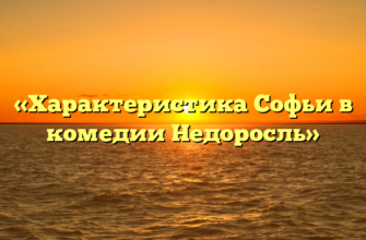 «Характеристика Софьи в комедии Недоросль»