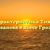 «Характеристика Тихона Кабанова в пьесе Гроза»
