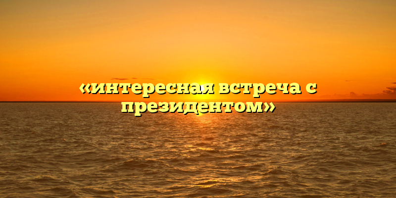 «интересная встреча с президентом»